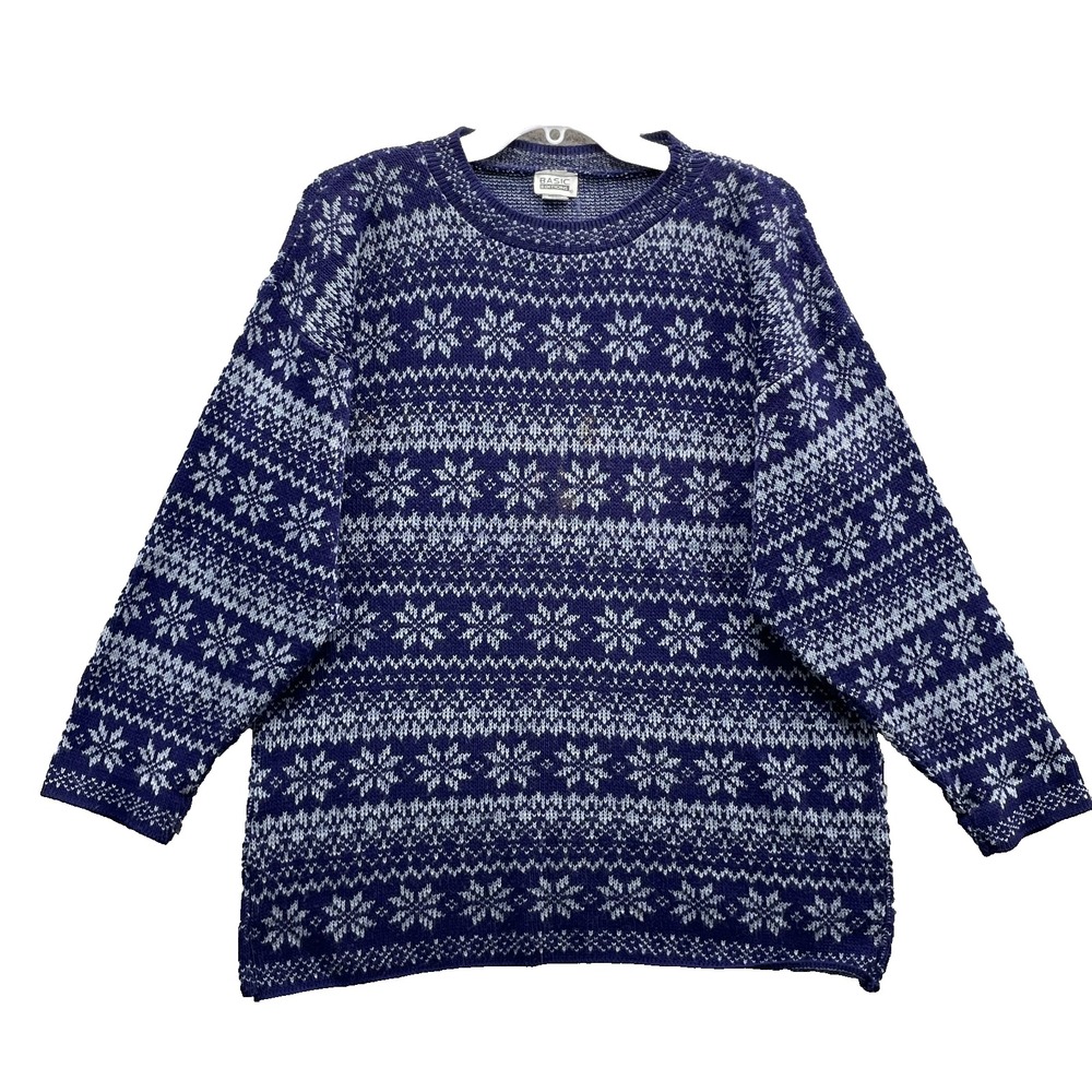 Vintage Basic Editions Nordic Sweater Womens Medium Cabin Academia Gorpcore 90's
